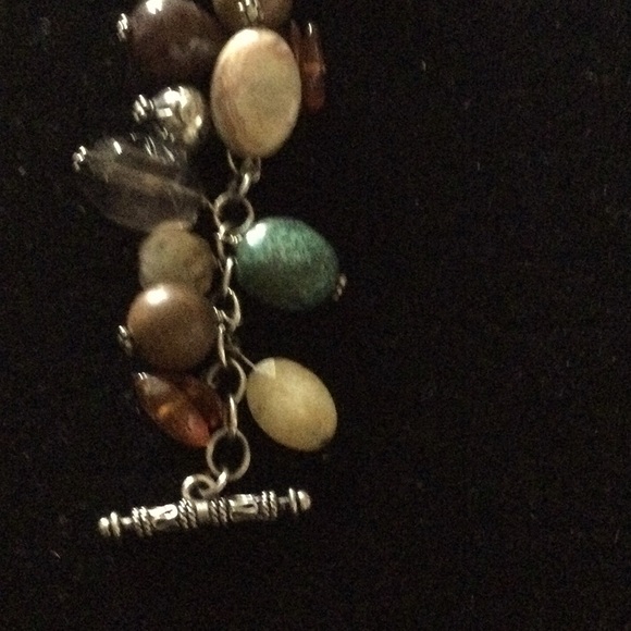 Retired Silpada genuine multi gemstone toggle clasp bracelet…signed 925 - Picture 2 of 5